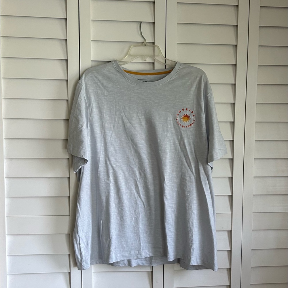 New Men's French Grayish Blue Tee Shirt